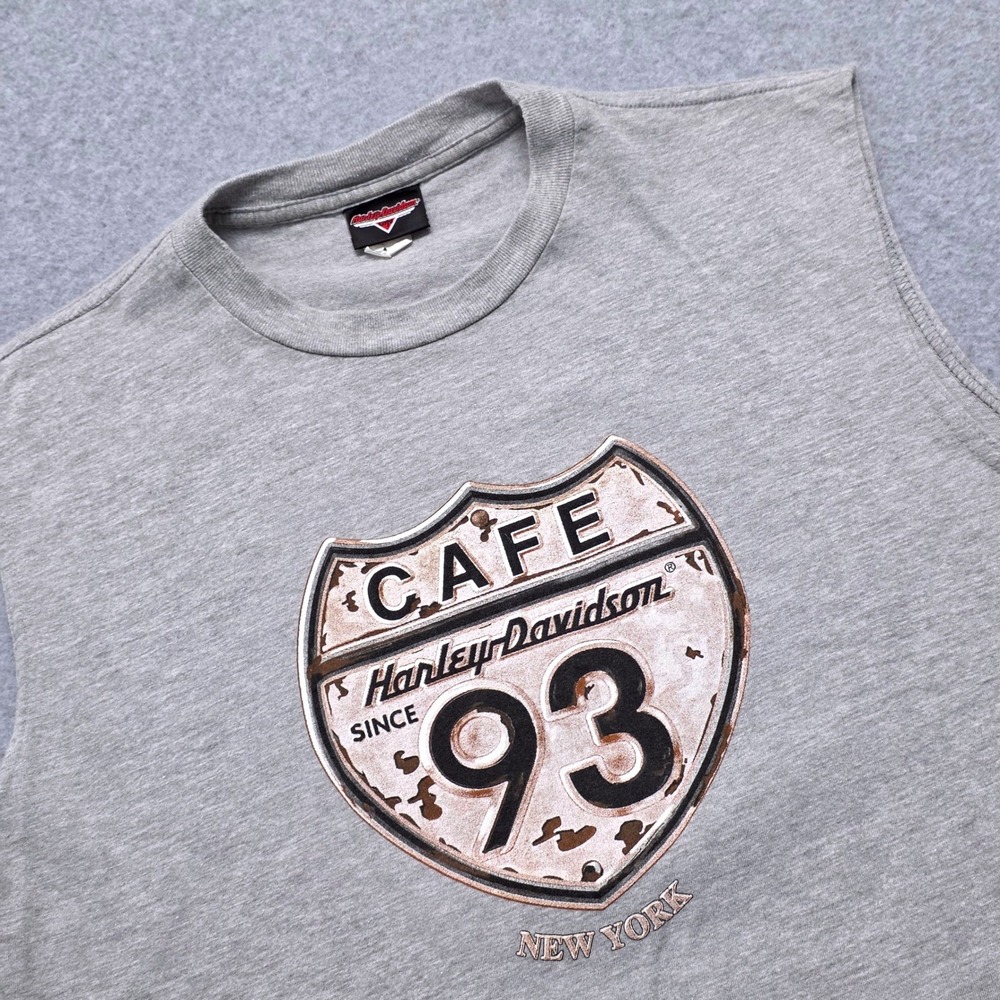 Harley Davidson Cafe‎ 93 New York Sleeveless T-Shirt Men's Medium Graphic Tee